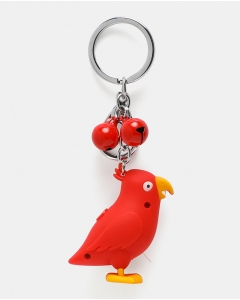  Red Parrot Keychain With Bells