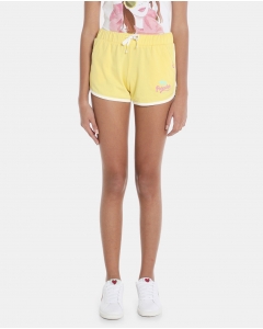 Yellow Printed Casual Shorts