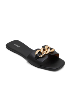 Chain-Link Detail Flat Sandals