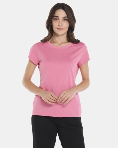 Casual Solid T-Shirt with Round Neck Short Sleeves