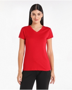 Casual Solid T-Shirt With V Neck And Short Sleeves