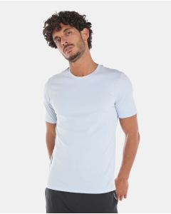 R&B Blue Solid Regular Fit T-Shirt