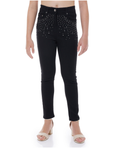 Embellished Jeans with Button Closure
