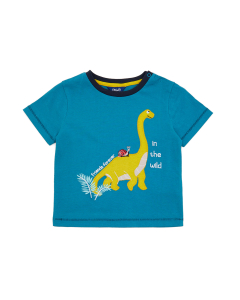 Applique Detailed T-Shirt with Crew Neck and Short Sleeves