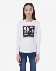 White Graphic Printed Long Sleeve T-shirt