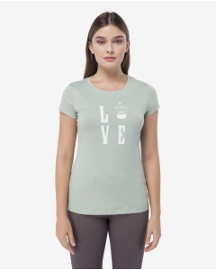 Green Round Neck Graphic Design T-Shirt