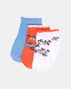  Multi-Colored Pack Of 3 Ankle Socks