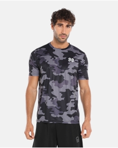 R&B Grey Camouflage Regular Fit T-Shirt