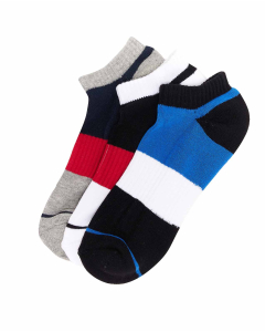 3 Pack Color Block Ankle Socks
