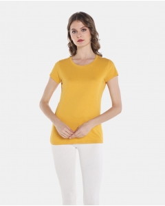 Yellow Solid Round Neck Tee