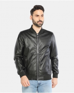 Black Polyester Casual Jacket