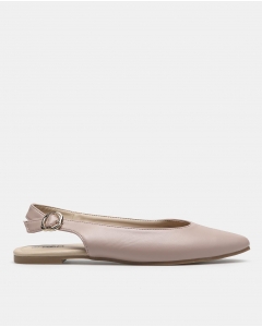 Pink Textured Pointed Toe Ballerina Shoes