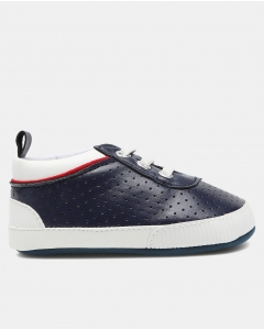 Navy Lace-Up Detail Low Top Sneakers