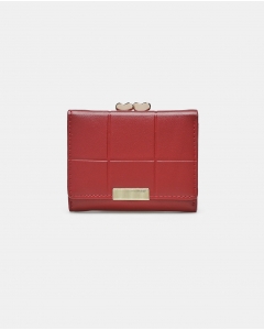 Red Solid Design Square Wallet