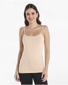 Solid Fitted Top with Shoulder Straps