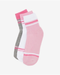 Pack of 3 Girls Striped Socks