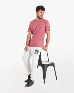 Solid T-Shirt with Round Neck & Short Sleeves